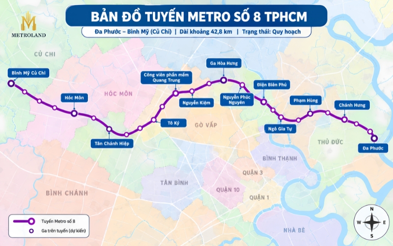 bảng đồ tuyến metro số 8