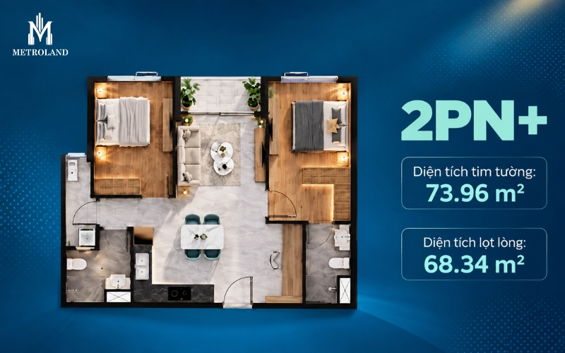 căn hộ 2pn plus
