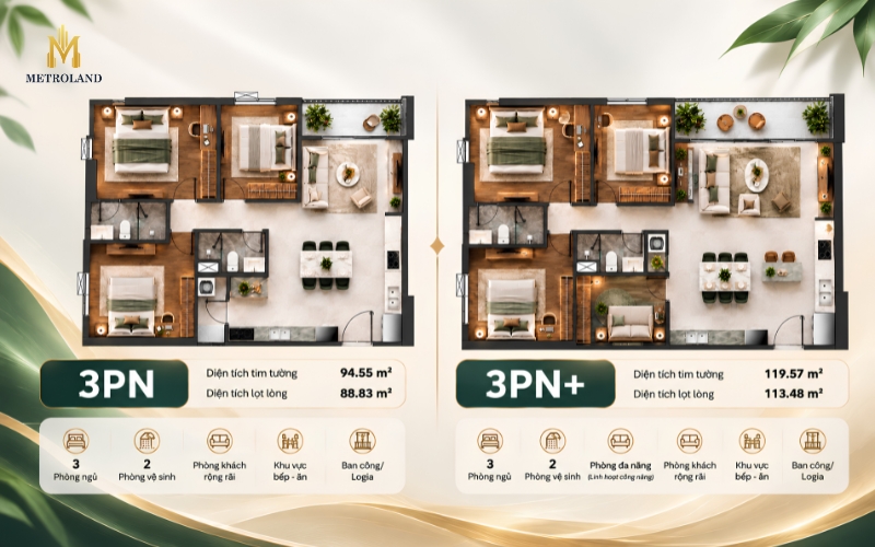 căn hộ 3pn đẹp