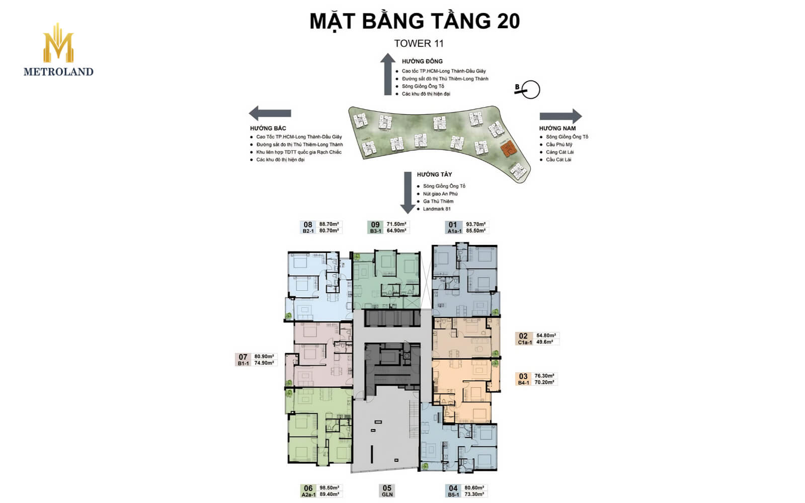 mặt bằng tầng 20 tháp 11