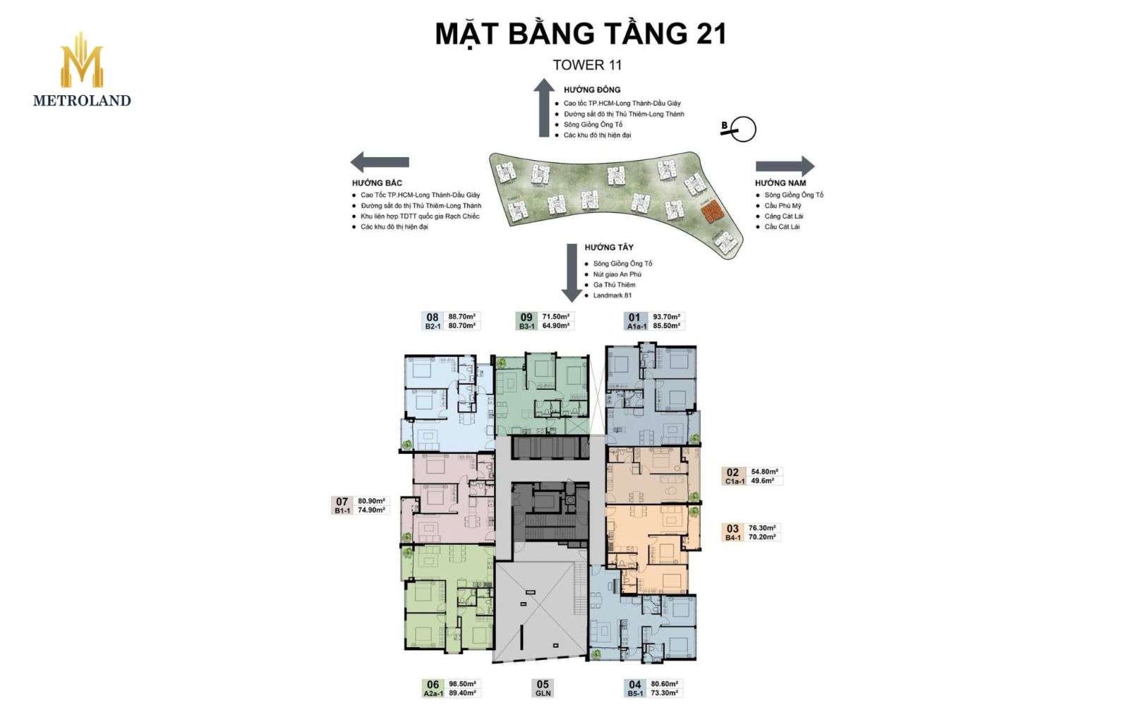 mặt bằng tầng 21 tháp 11