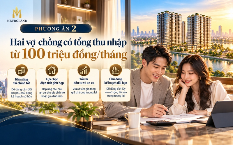 Hai vợ chồng có tổng thu nhập từ 100 triệu đồng/tháng