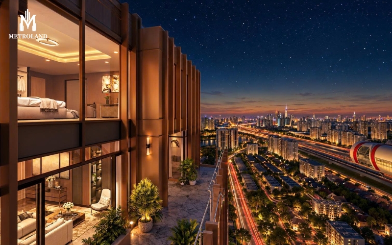 không gian căn hộ sky duplex