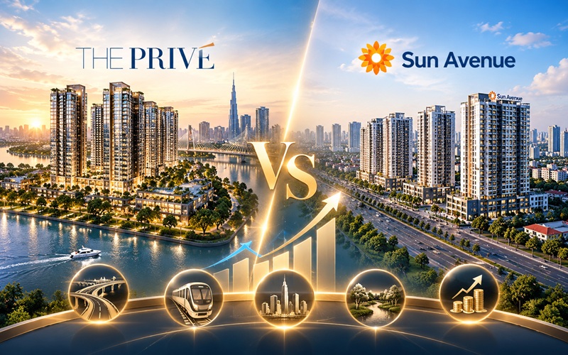 so sánh the prive và sun avenue